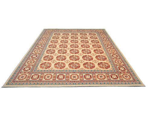 8x10 Beige Aryana Afghan Hand Knotted Veg Dye Wool Area Rug